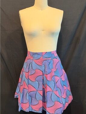 Francis and Benedict Women's Pink & Blue Geometric Mini Skirt
